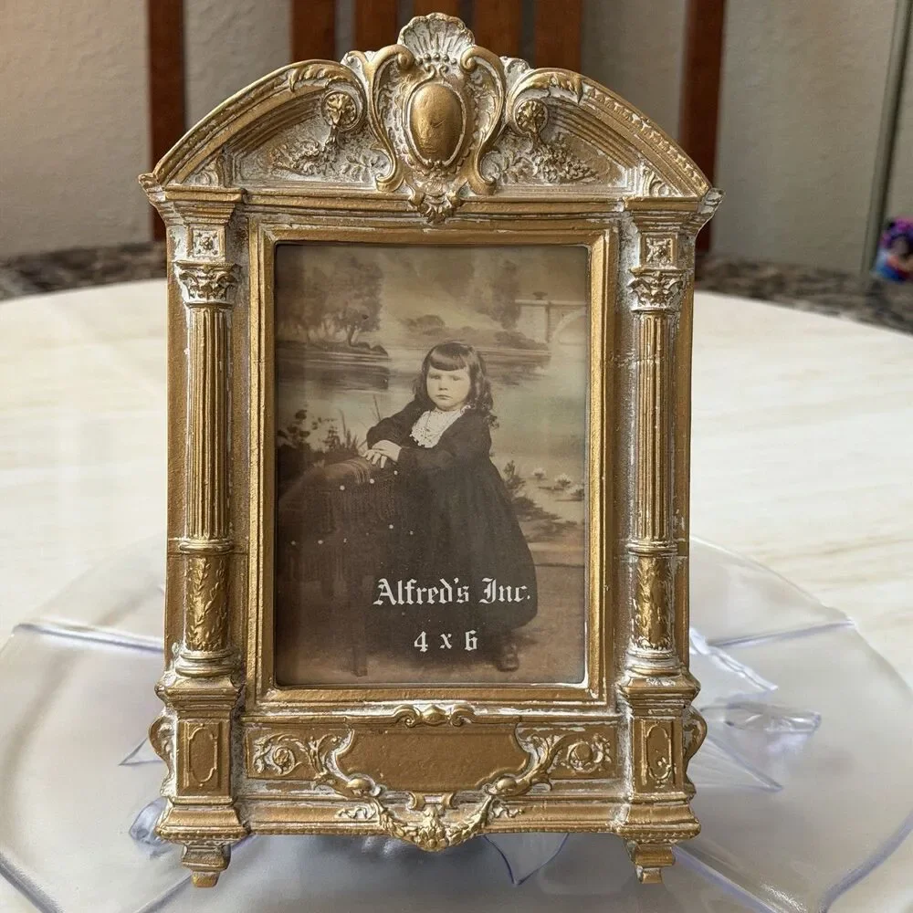 Vintage Alfred’s Inc 4x6 Ornate Gold Picture Frame Baroque Victorian Style